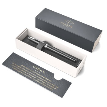 Ручка перьевая Parker Urban Premium F312, Ebony Metal CT (Перо F)